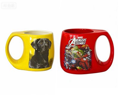 Perut Melengkung Dengan Pegangan Mug Keramik