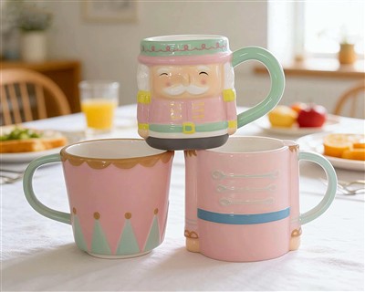 Mug Keramik 3D Merah Muda Lucu